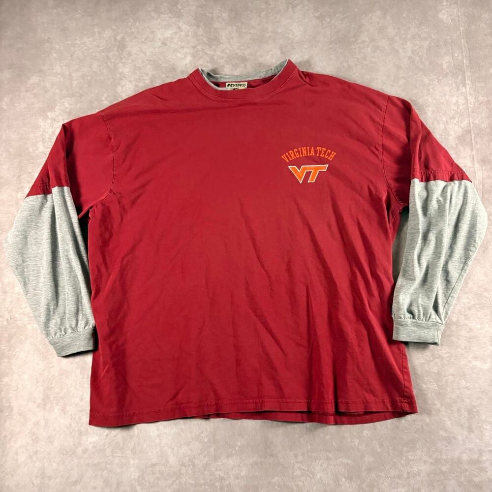 vintage russell athletic virginia tech long sleeve tee